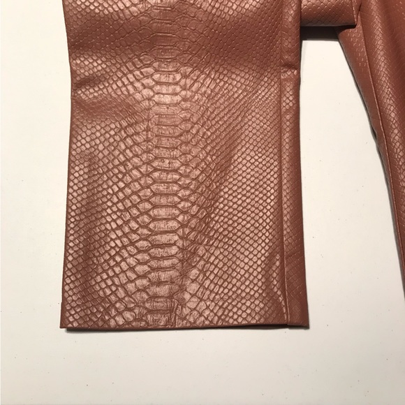 Aritzia Wilfred The Melina Python Embossed Faux Leather Pants in Cognac Brown 6 - Picture 8 of 12